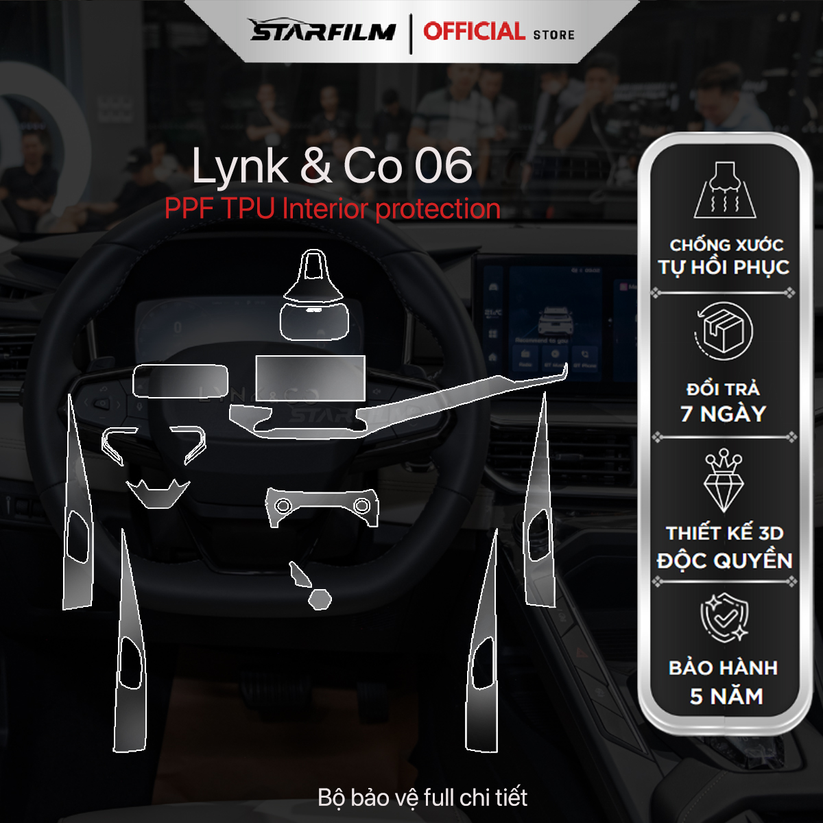 LYNK & CO 06 PPF TPU chống xước tự hồi phục STARFILM